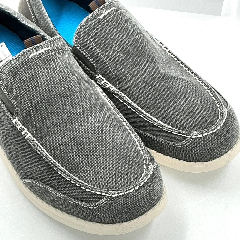 Nunn Bush Mens Size 9.5 Gray Canvas Slip On Loafer Shoes READ NEW $149